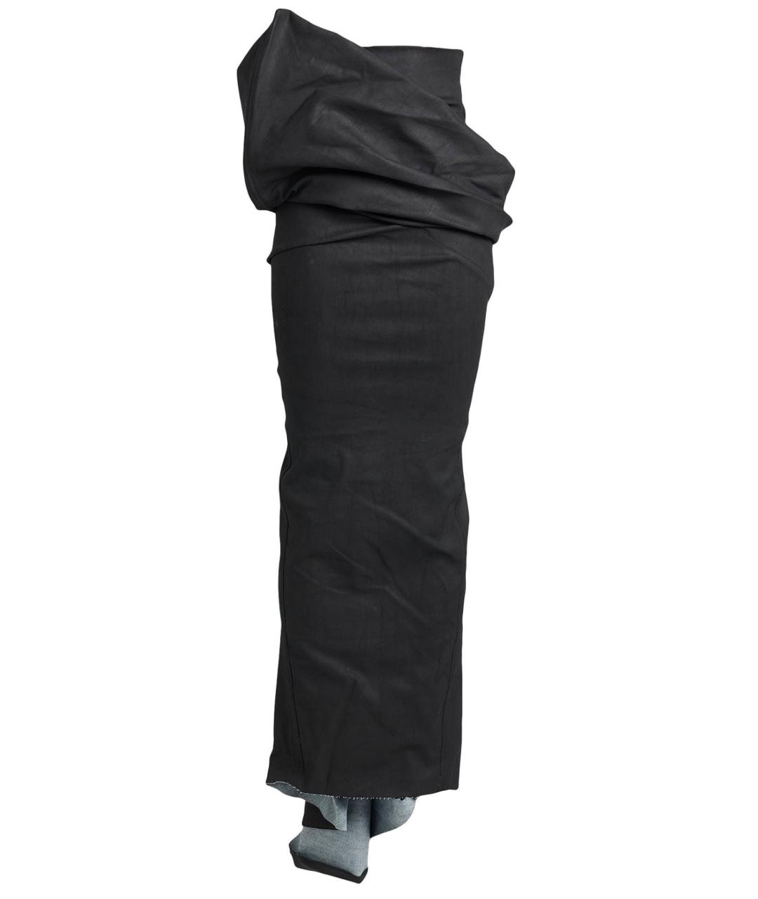 RICK OWENS Черная хлопковая юбка макси, фото 10