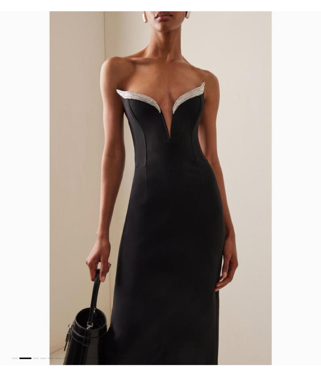DAVID KOMA Черное креповое вечернее платье, фото 4