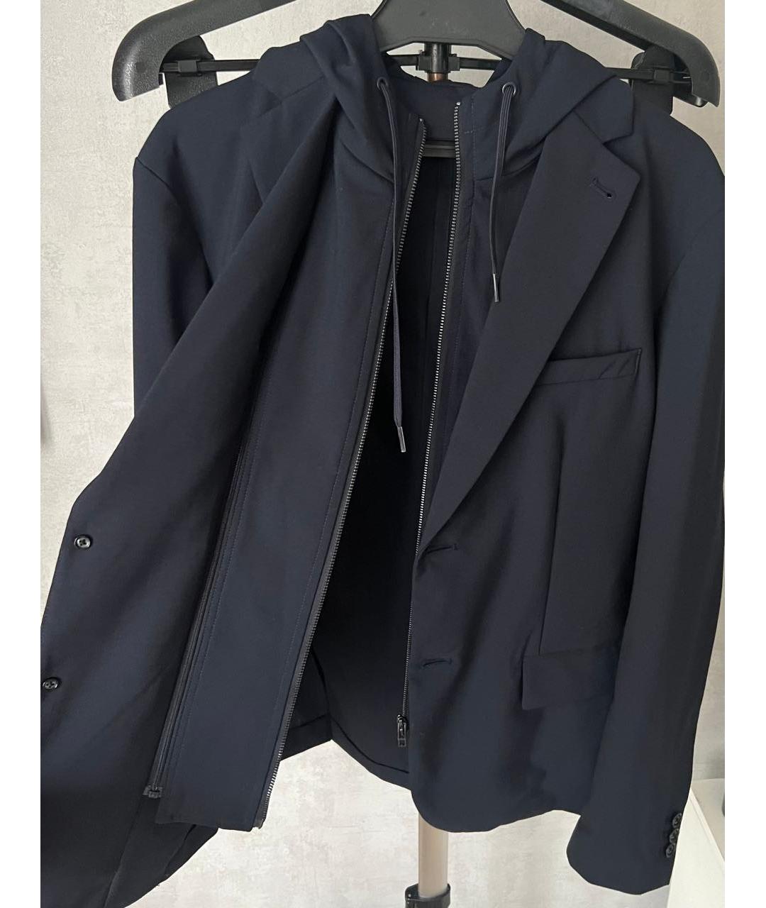 EMPORIO ARMANI Темно-синий шерстяной пиджак, фото 3