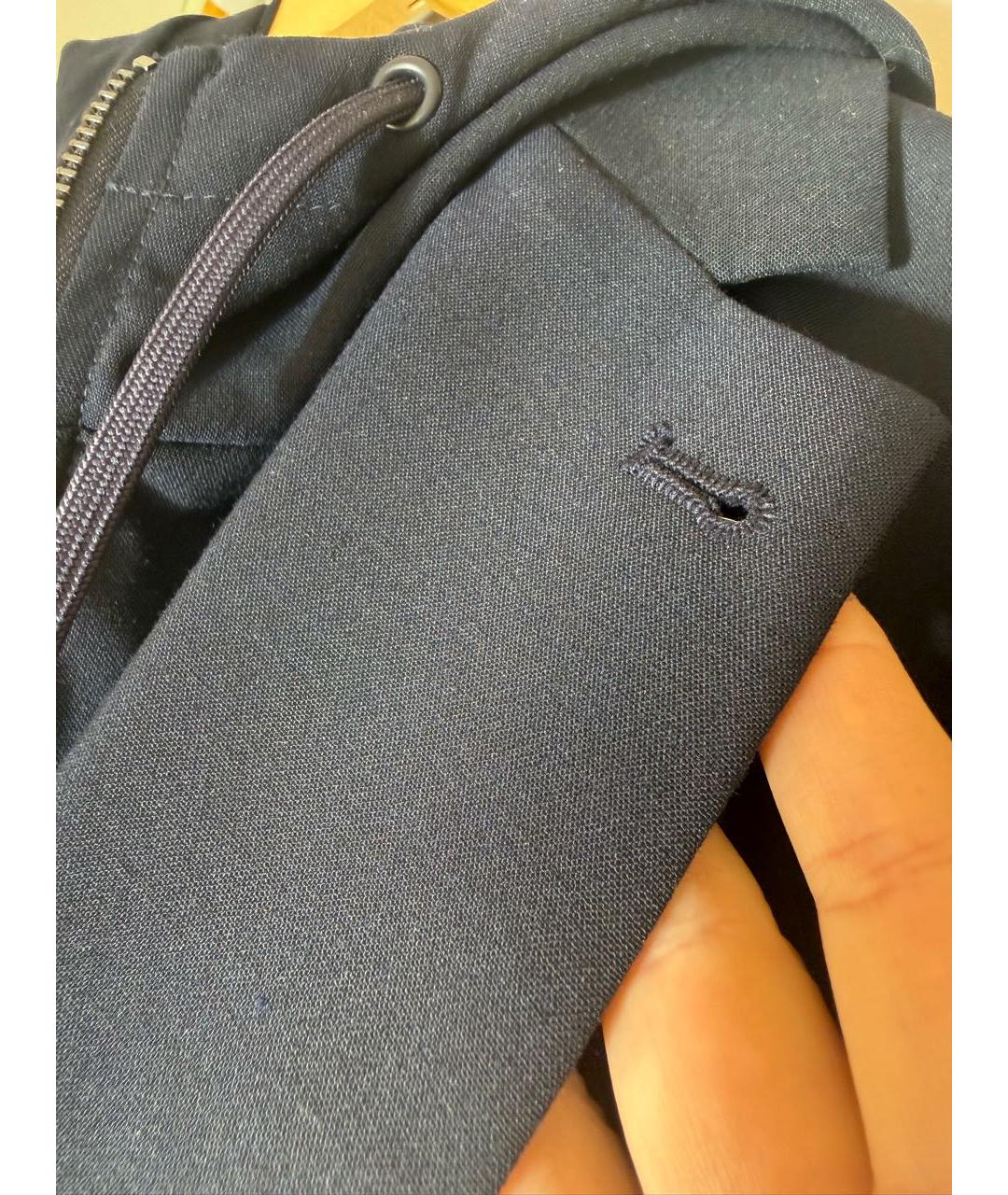 EMPORIO ARMANI Темно-синий шерстяной пиджак, фото 4