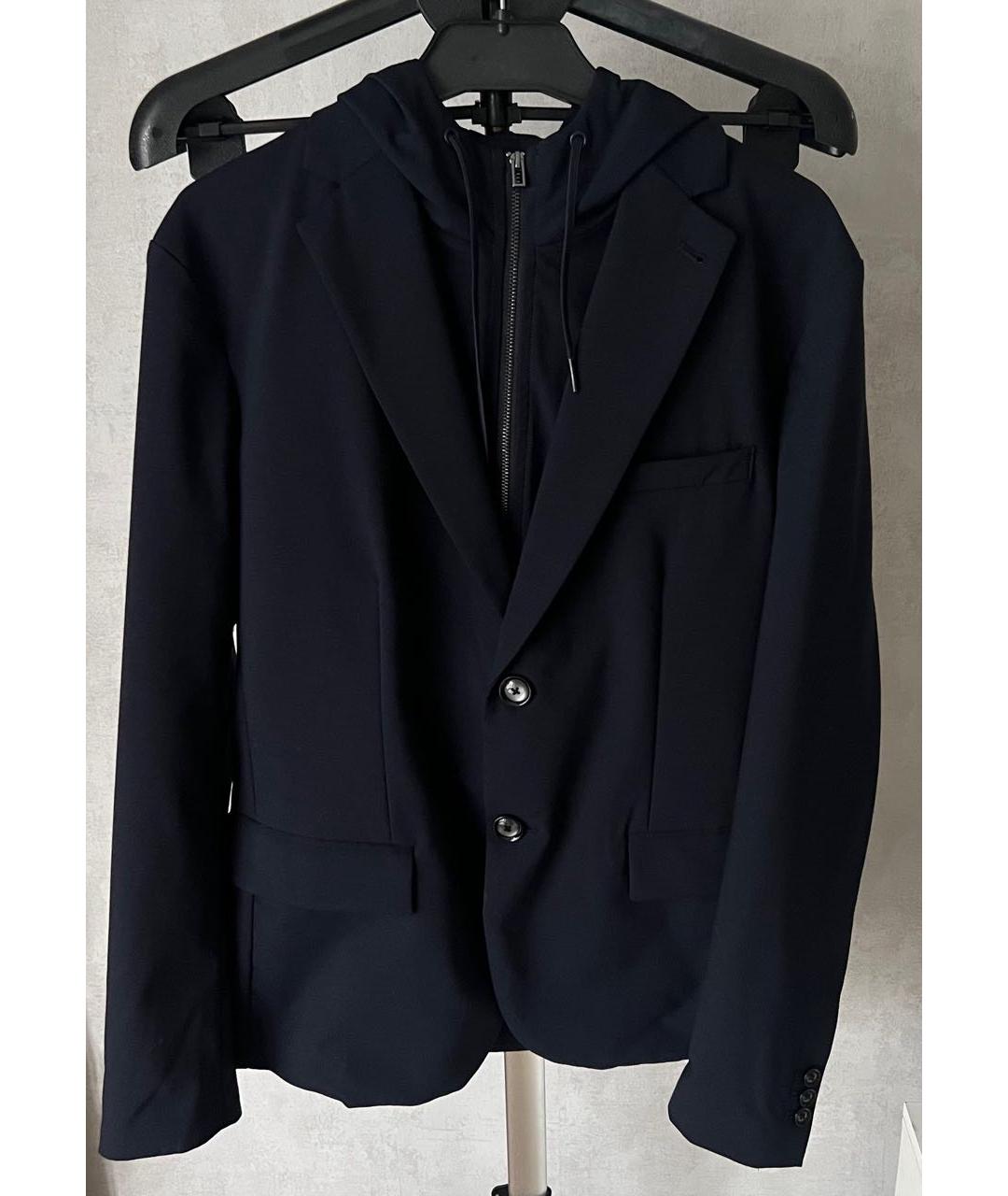 EMPORIO ARMANI Темно-синий шерстяной пиджак, фото 6