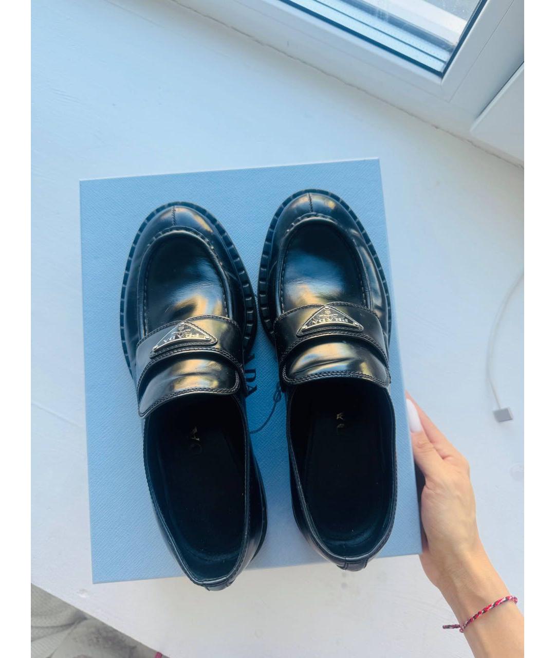 PRADA Черные кожаные брогги и оксфорды, фото 3