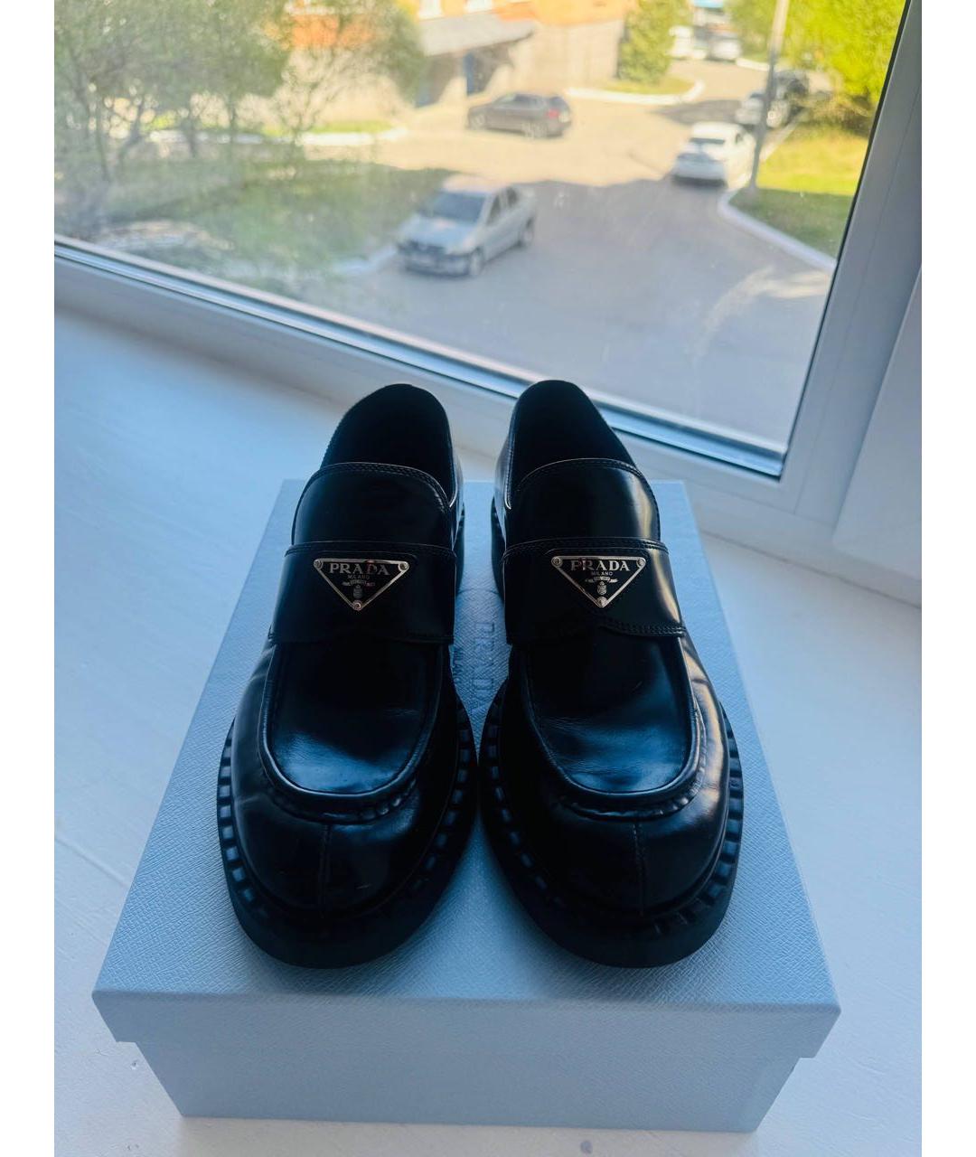 PRADA Черные кожаные брогги и оксфорды, фото 2