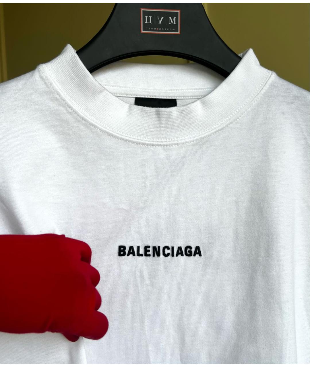 BALENCIAGA Белая футболка, фото 5