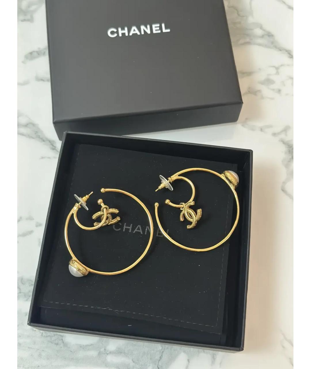 CHANEL Золотые серьги, фото 9