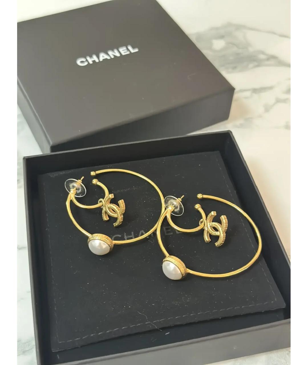 CHANEL Золотые серьги, фото 10