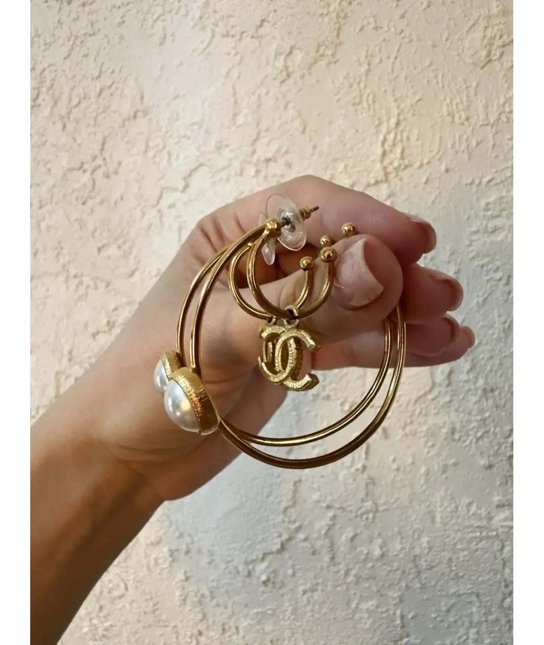 CHANEL Золотые серьги, фото 6