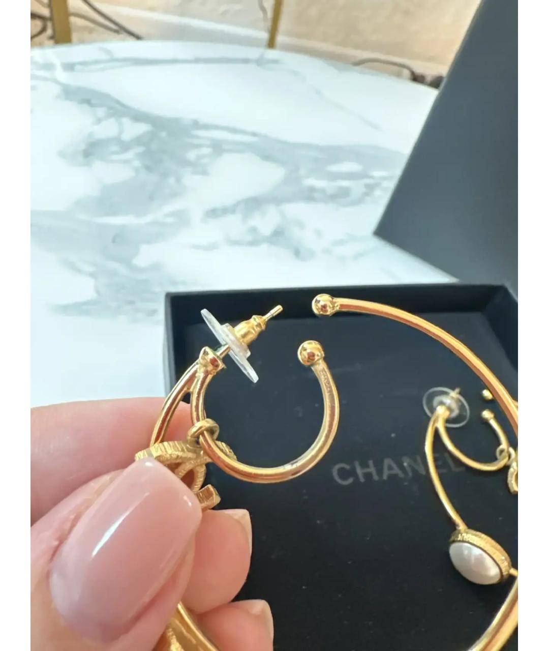 CHANEL Золотые серьги, фото 8