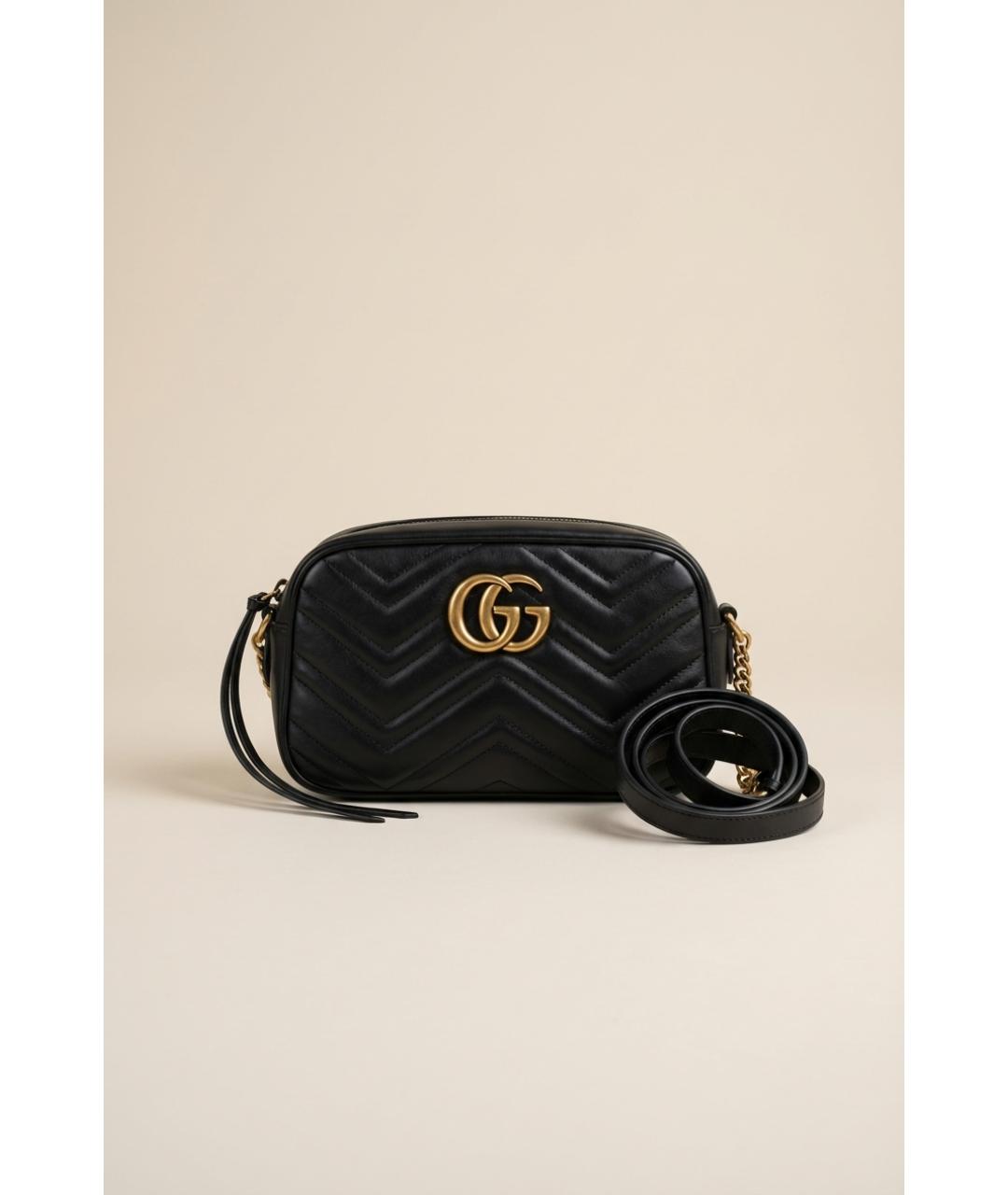 GUCCI Черная кожаная сумка через плечо, фото 6