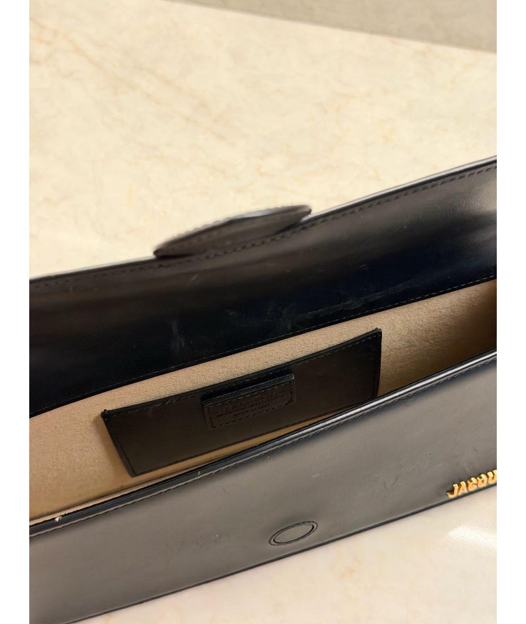 JACQUEMUS Черная кожаная сумка с короткими ручками, фото 4