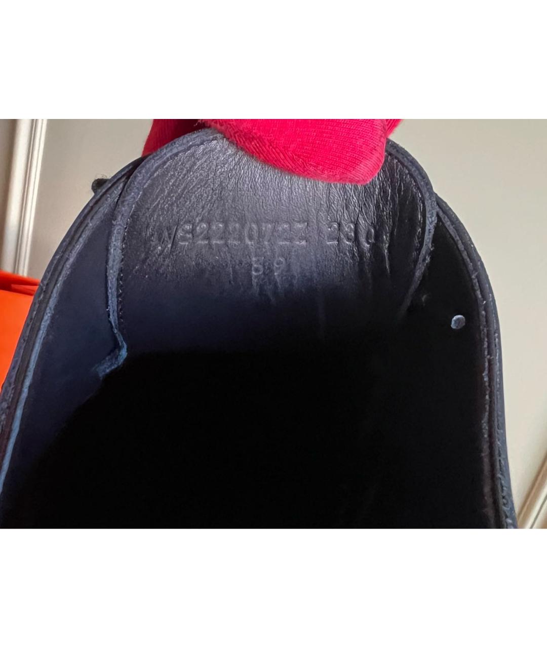 HERMES Черные кожаные ботинки, фото 8
