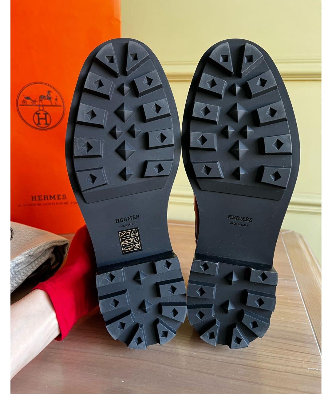 HERMES Черные кожаные ботинки, фото 6