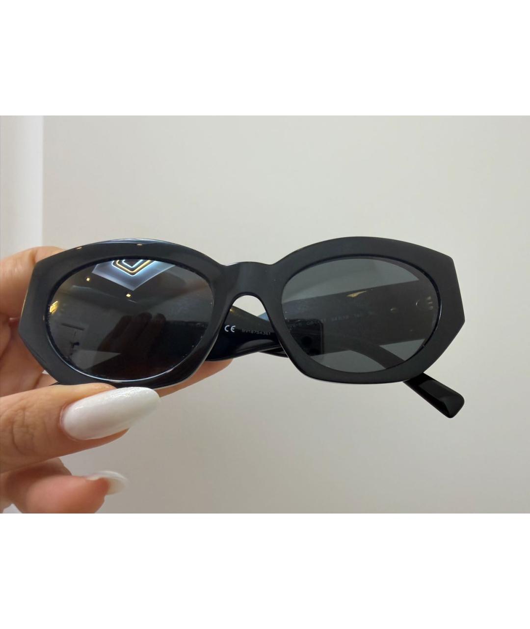 VERSACE Черные пластиковые солнцезащитные очки, фото 4