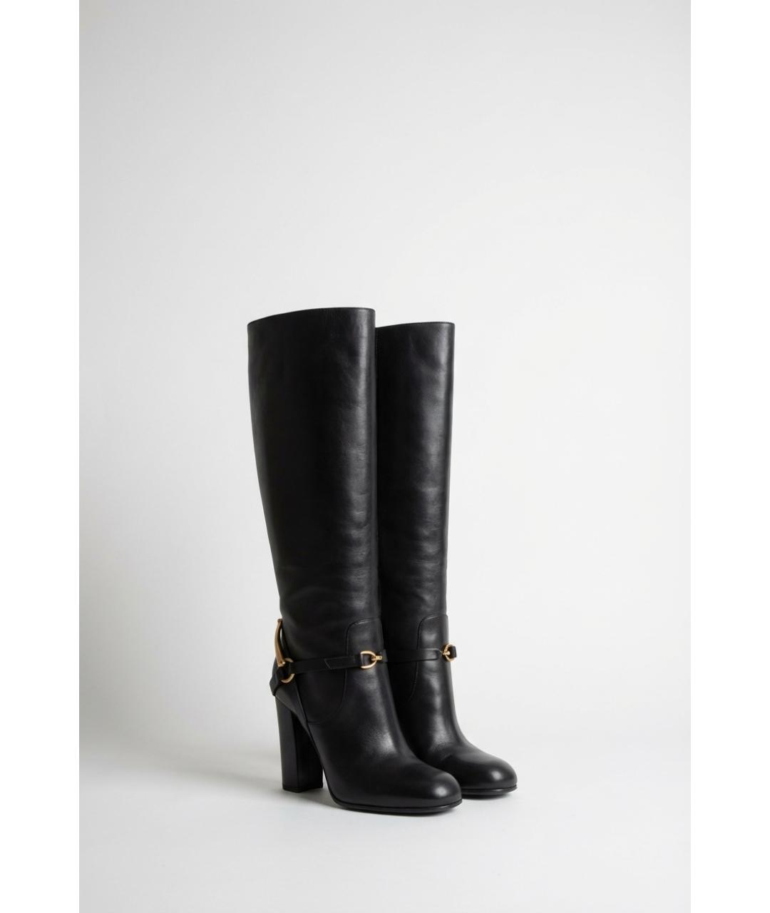 GUCCI Черные кожаные сапоги, фото 2