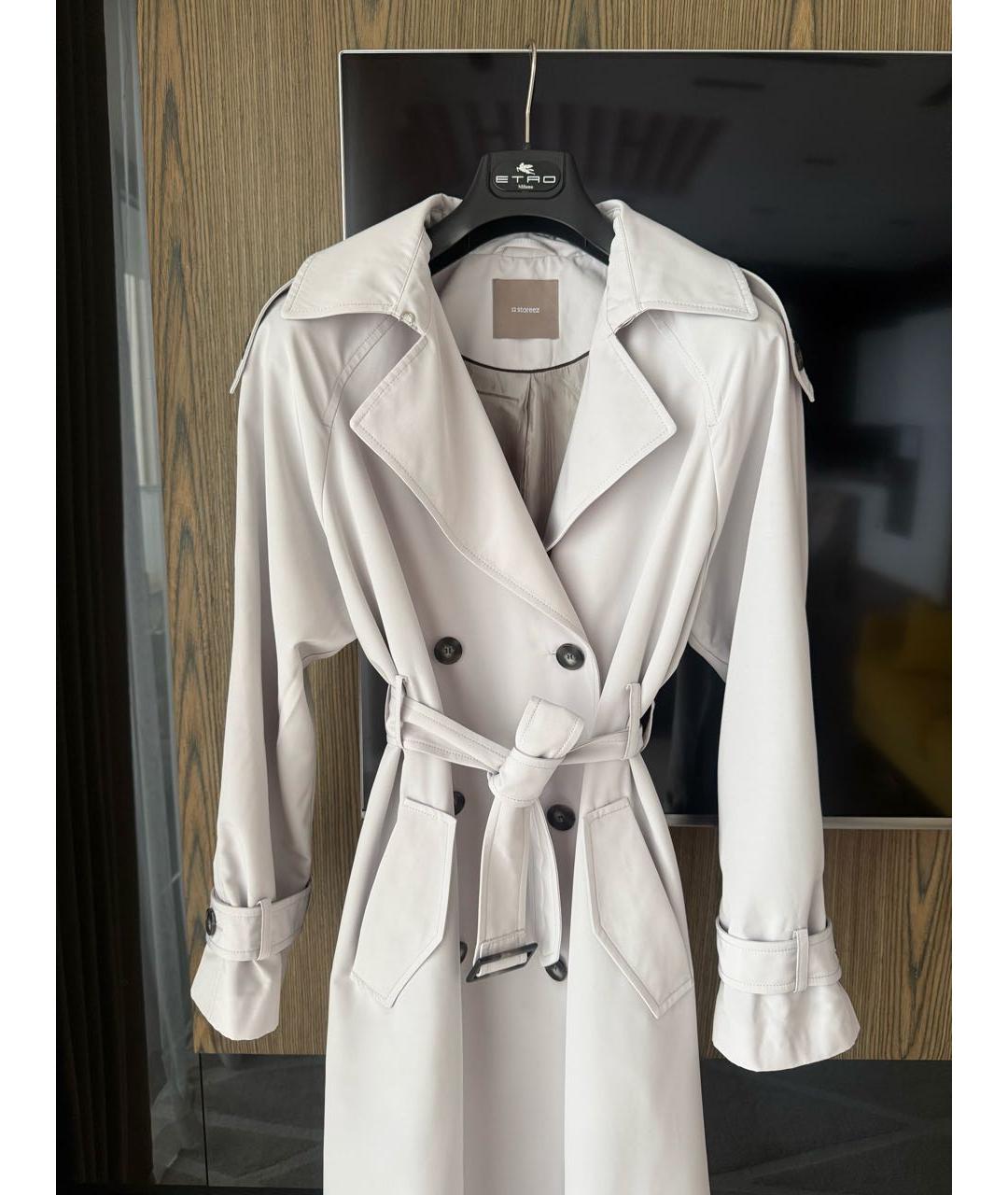 12 STOREEZ Серый полиэстеровый тренч/плащ, фото 4