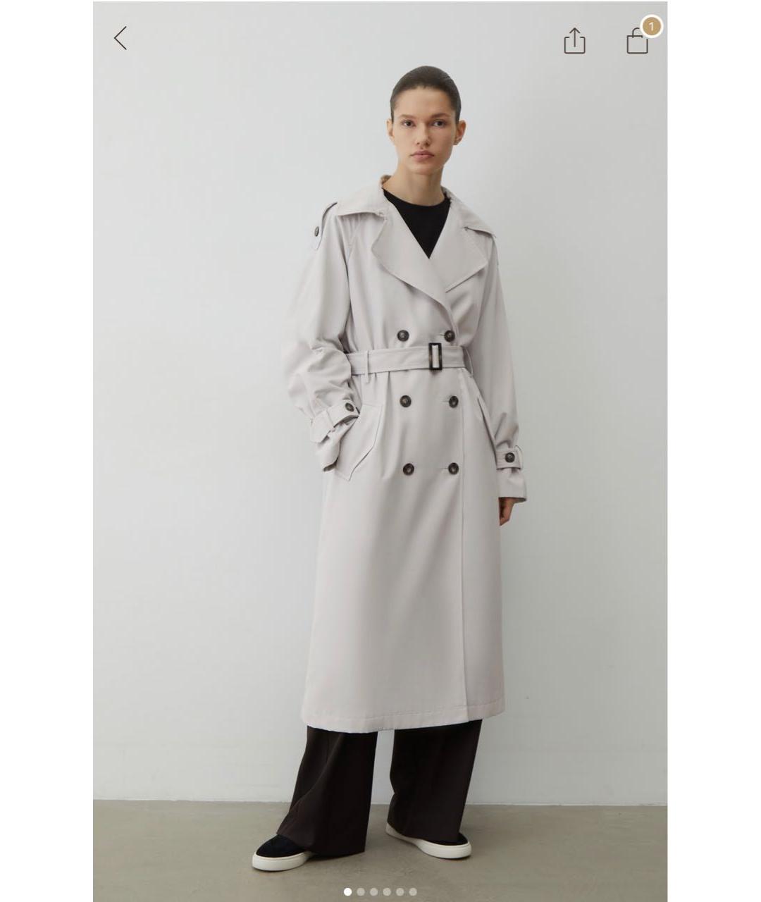 12 STOREEZ Серый полиэстеровый тренч/плащ, фото 7