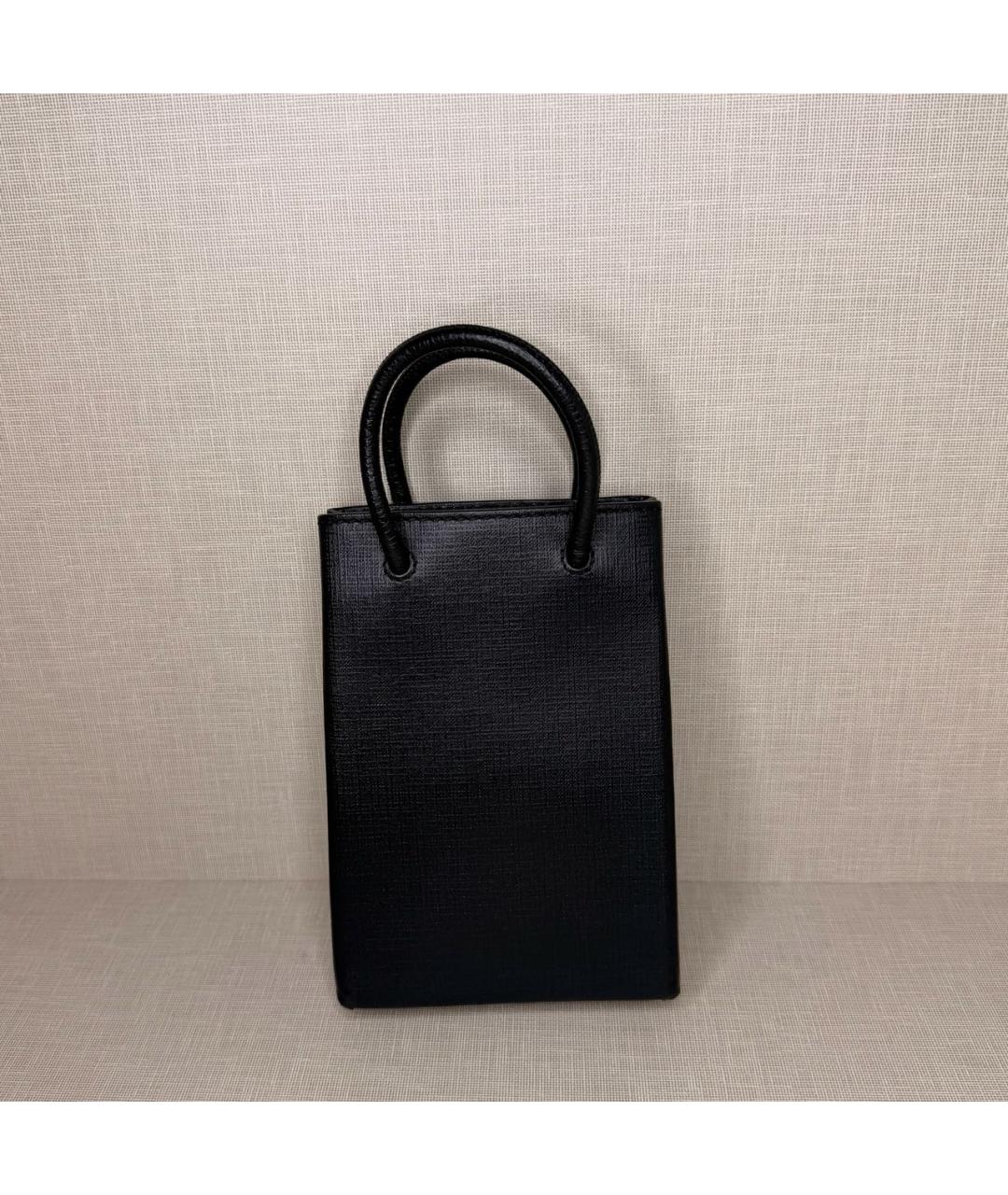 BALENCIAGA Черная кожаная сумка с короткими ручками, фото 4