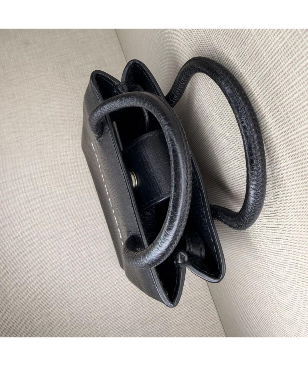 BALENCIAGA Черная кожаная сумка с короткими ручками, фото 5