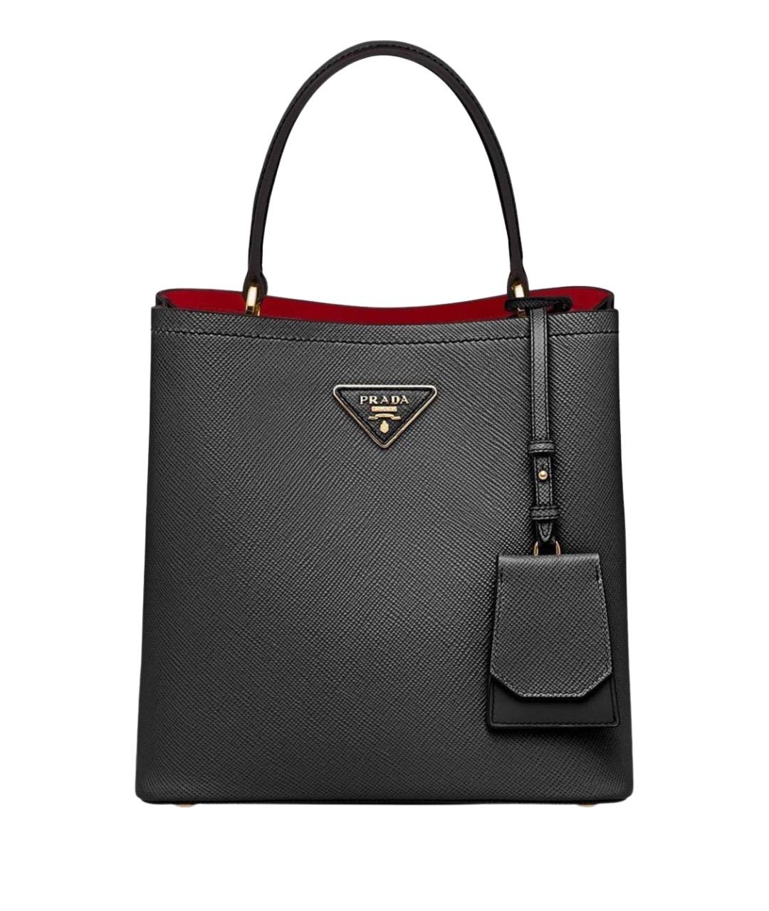 PRADA Черная кожаная сумка через плечо, фото 1