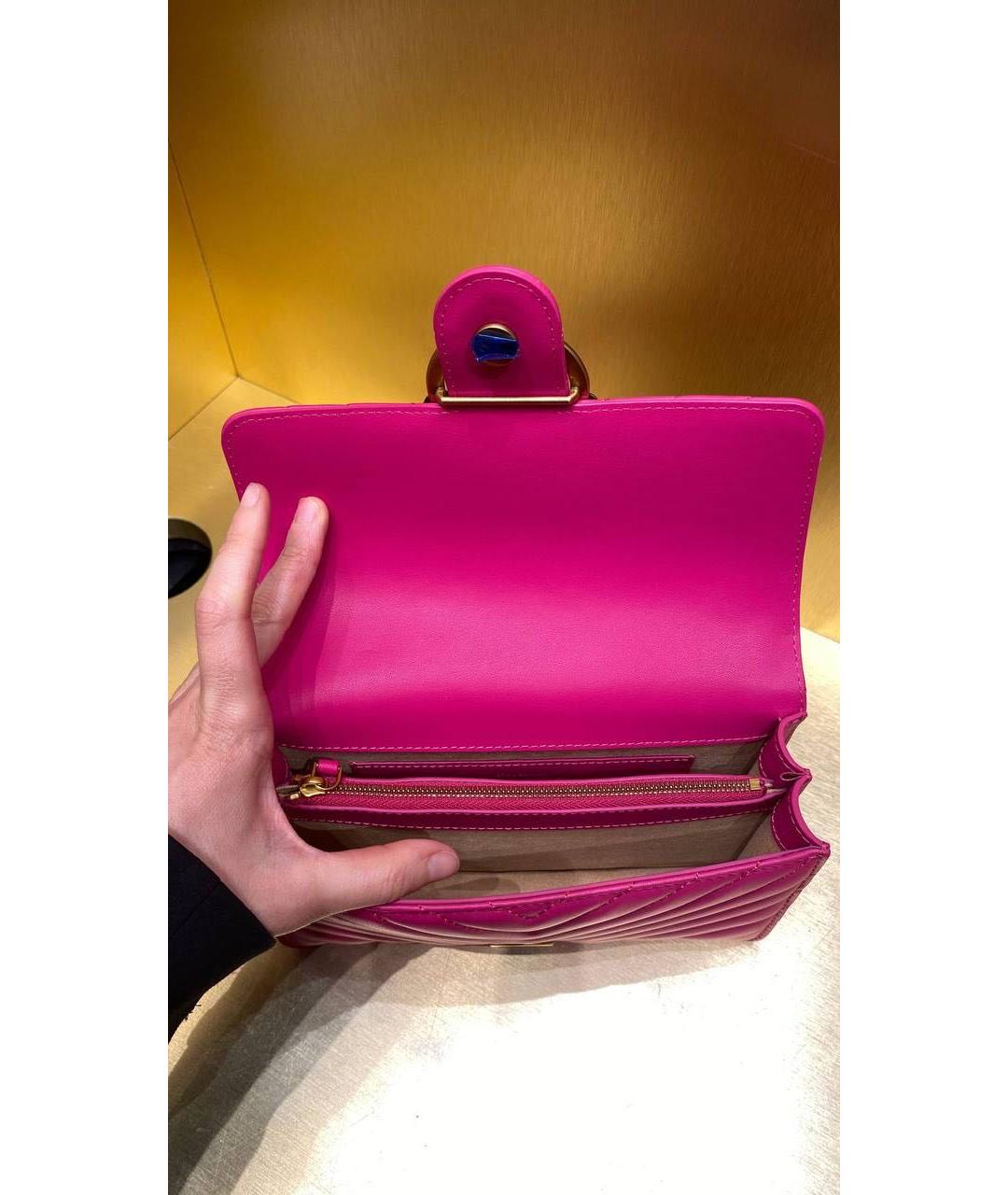 PINKO Фуксия кожаная сумка через плечо, фото 5