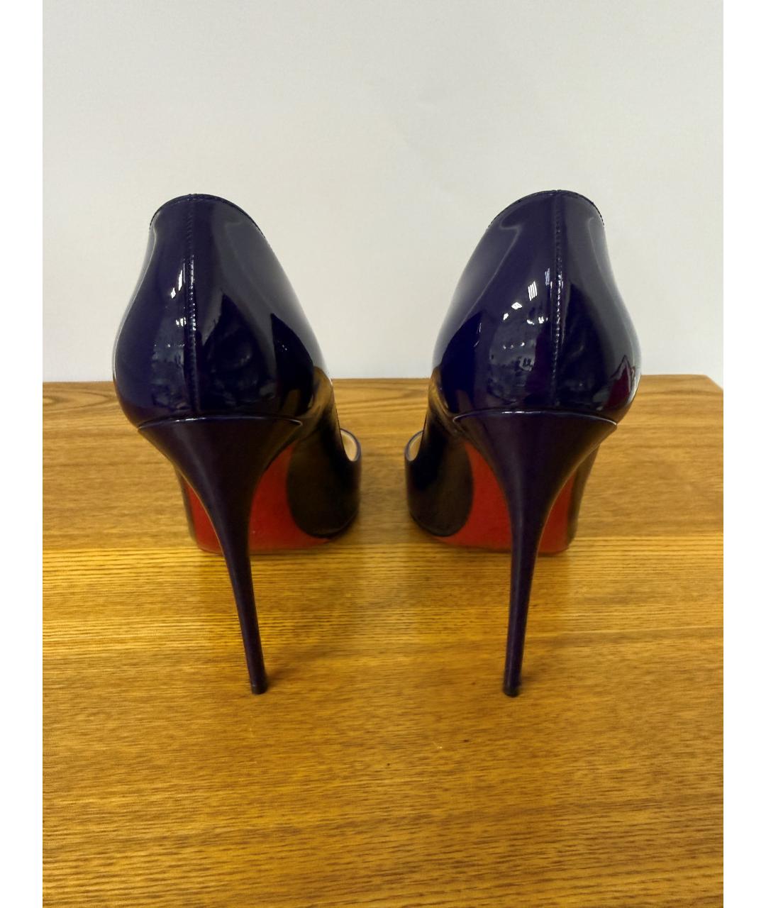 CHRISTIAN LOUBOUTIN Синие туфли из лакированной кожи, фото 4