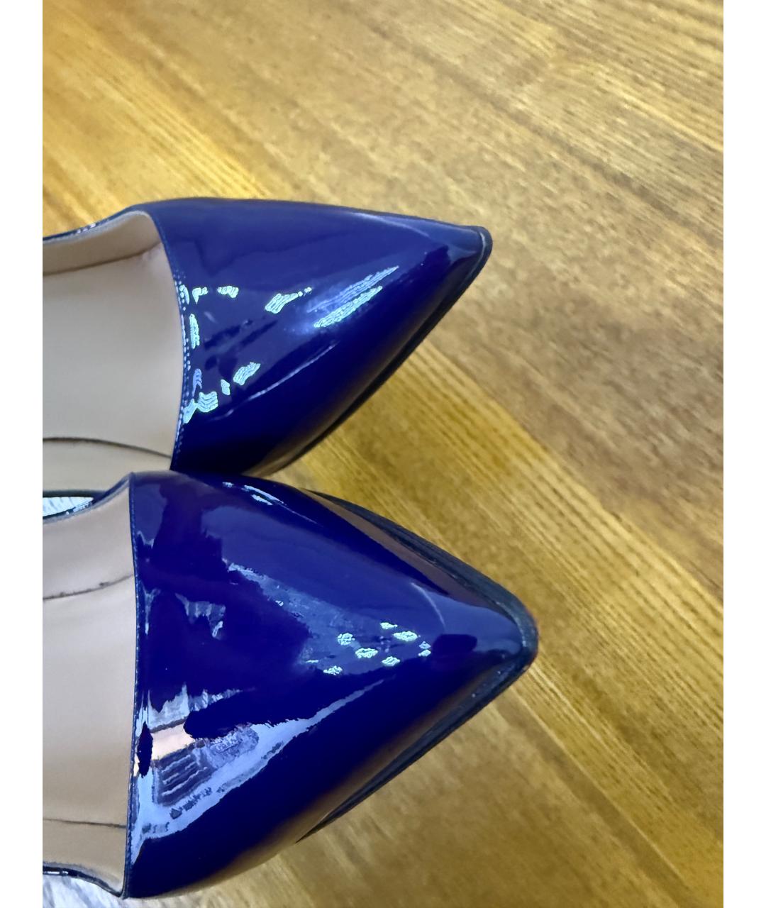 CHRISTIAN LOUBOUTIN Синие туфли из лакированной кожи, фото 5