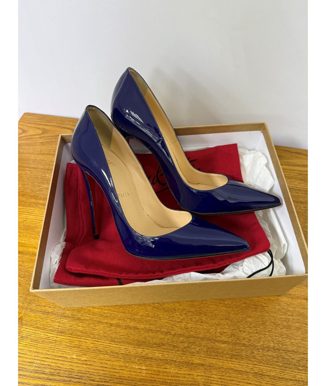 CHRISTIAN LOUBOUTIN Синие туфли из лакированной кожи, фото 7