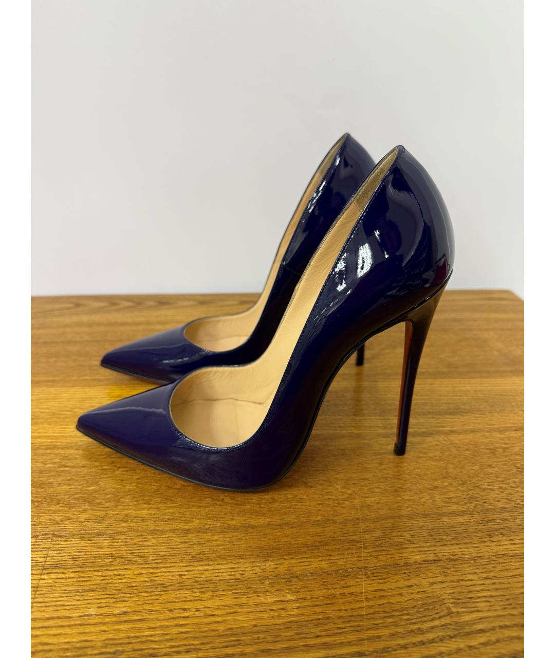 CHRISTIAN LOUBOUTIN Синие туфли из лакированной кожи, фото 6