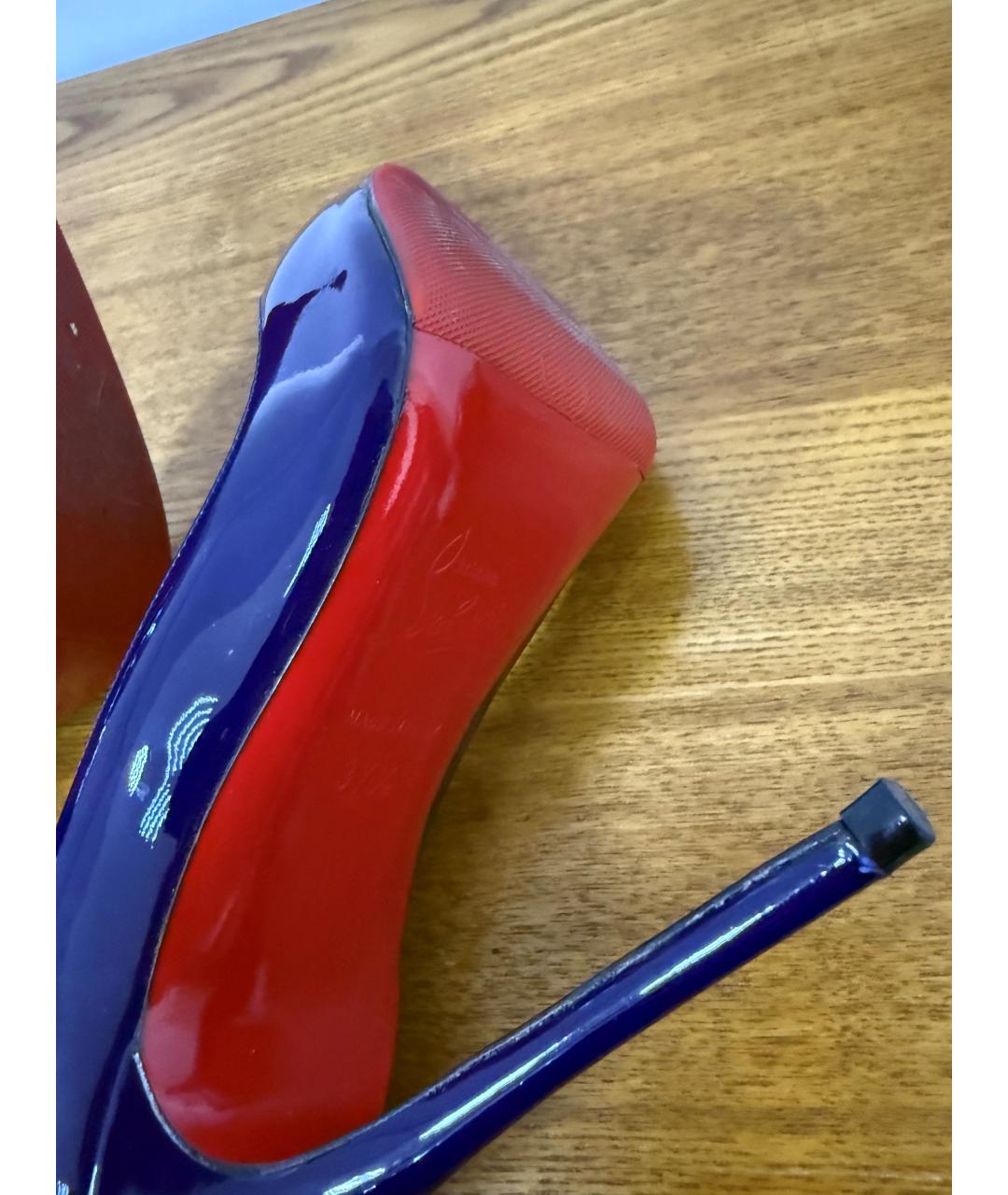 CHRISTIAN LOUBOUTIN Синие туфли из лакированной кожи, фото 8