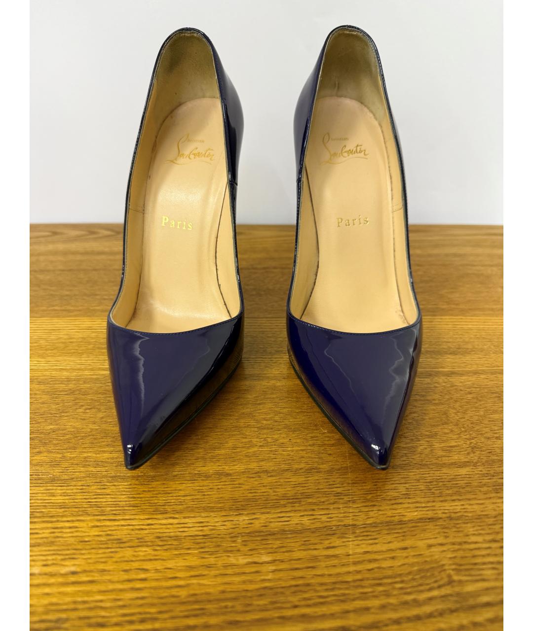 CHRISTIAN LOUBOUTIN Синие туфли из лакированной кожи, фото 3