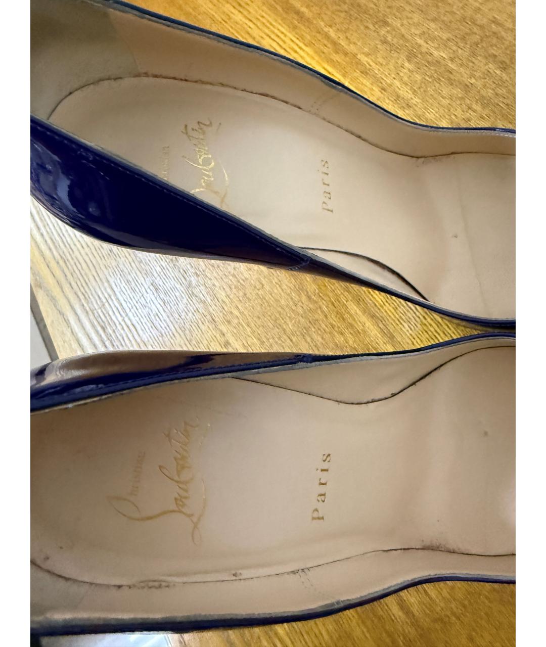CHRISTIAN LOUBOUTIN Синие туфли из лакированной кожи, фото 9