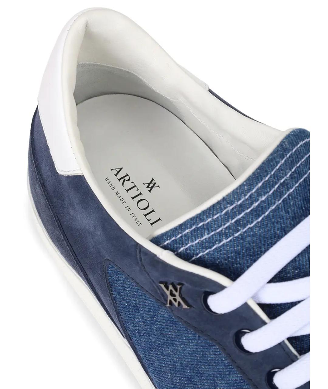 ARTIOLI Синие замшевые низкие кроссовки / кеды, фото 4
