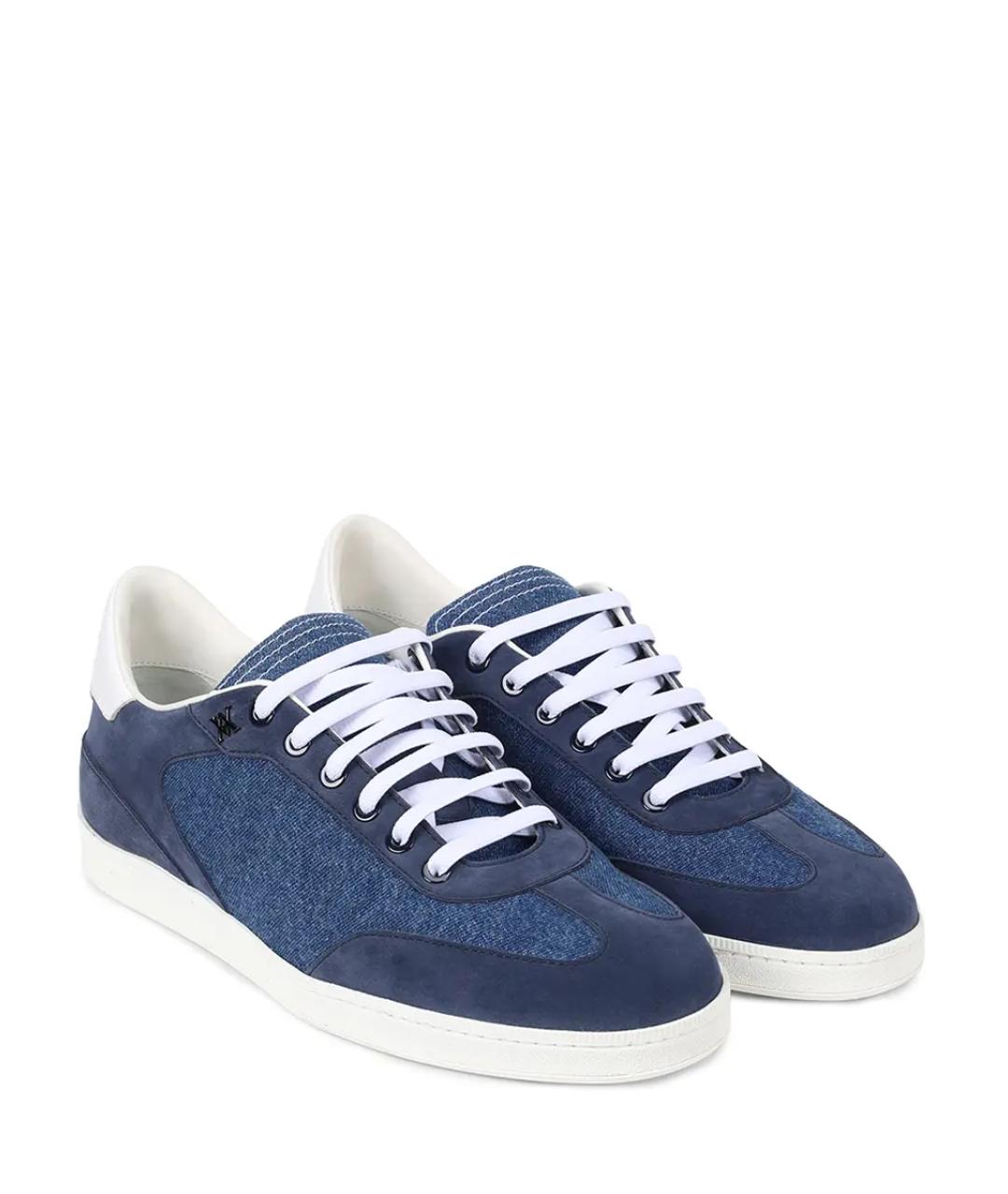 ARTIOLI Синие замшевые низкие кроссовки / кеды, фото 2