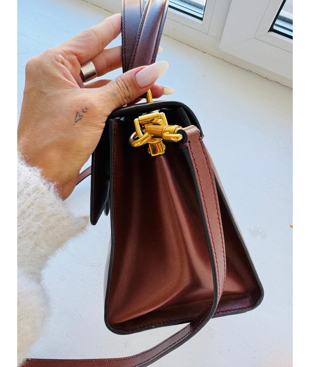 DOLCE&GABBANA Коричневая кожаная сумка с короткими ручками, фото 3