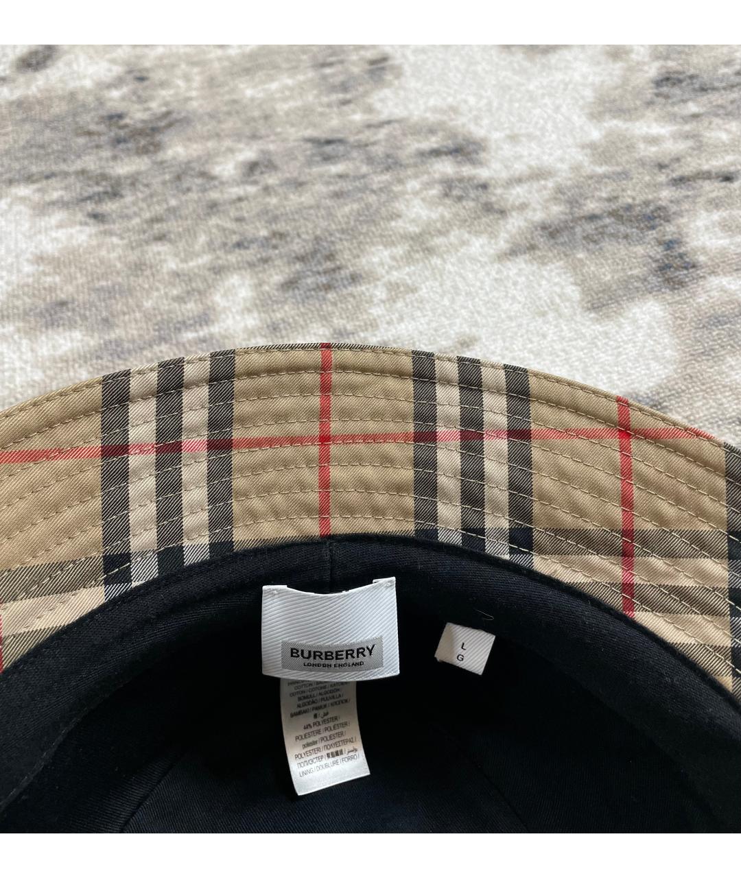 BURBERRY Бежевая хлопковая шляпа, фото 3
