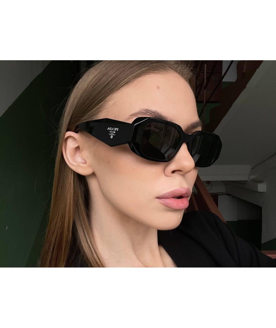 PRADA Черные пластиковые солнцезащитные очки, фото 7