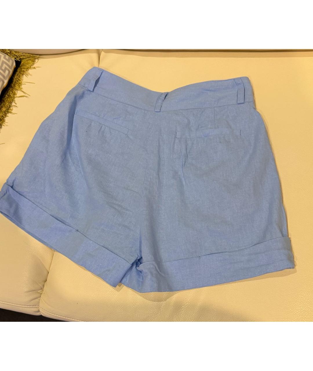 DKNY Голубые льняные шорты, фото 3