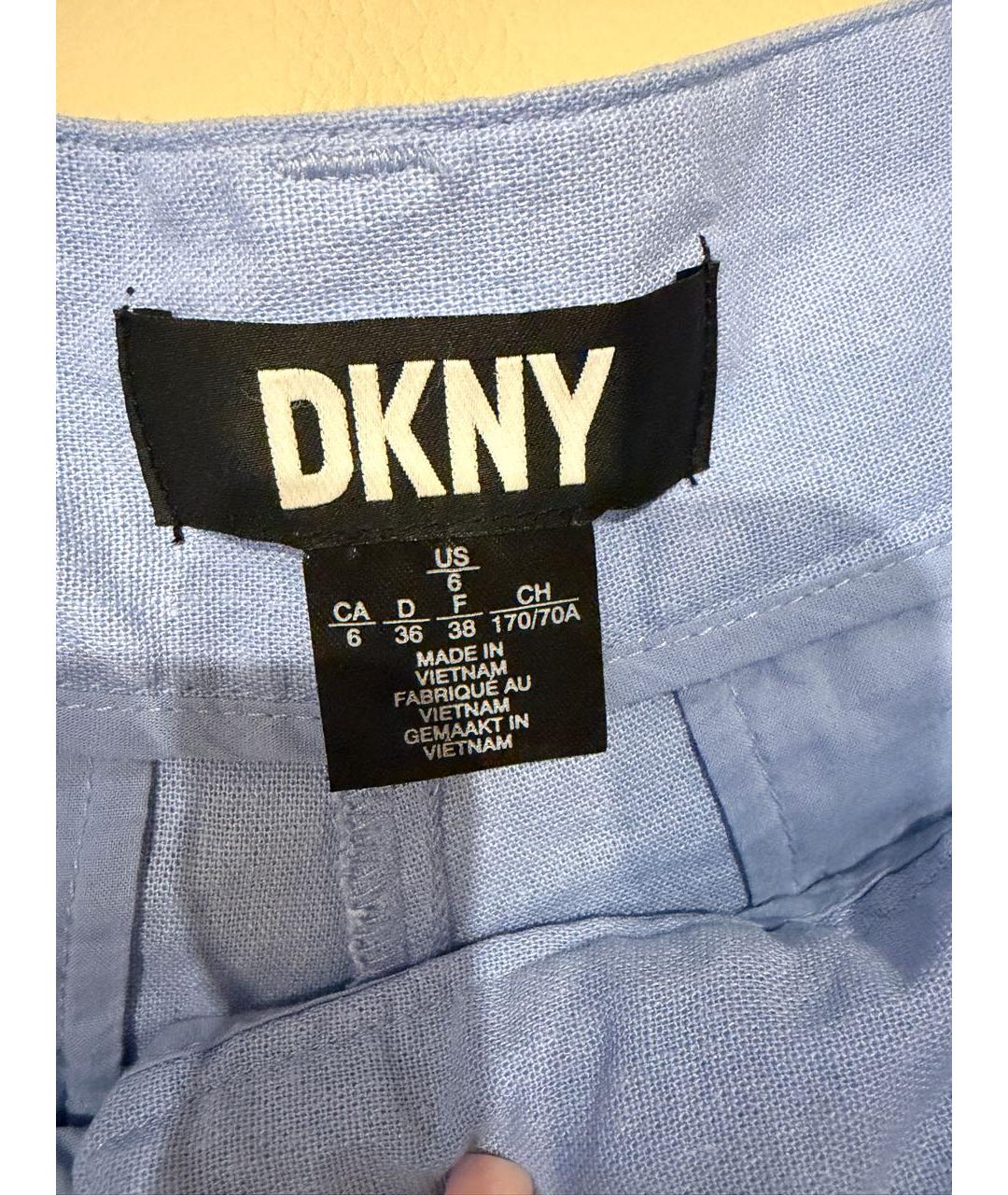 DKNY Голубые льняные шорты, фото 3