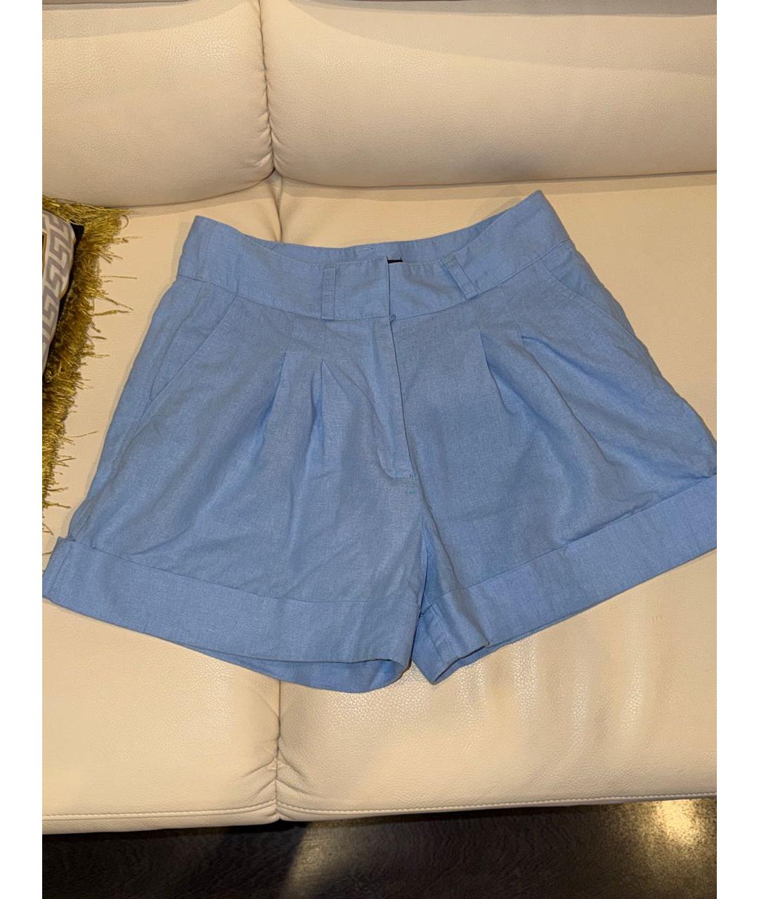 DKNY Голубые льняные шорты, фото 2