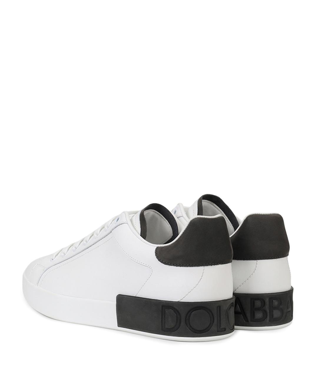 DOLCE&GABBANA Белые кожаные низкие кроссовки / кеды, фото 4