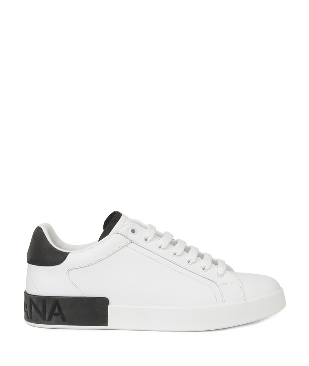 DOLCE&GABBANA Белые кожаные низкие кроссовки / кеды, фото 1