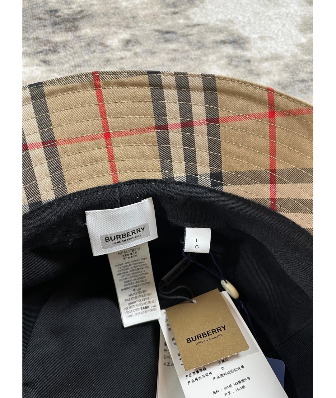 BURBERRY Бежевая хлопковая шляпа, фото 3