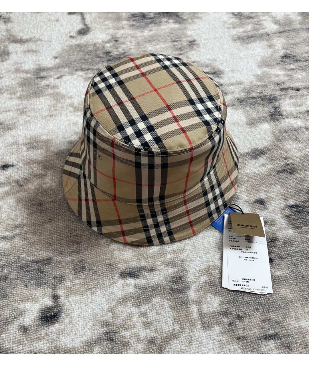 BURBERRY Бежевая хлопковая шляпа, фото 2