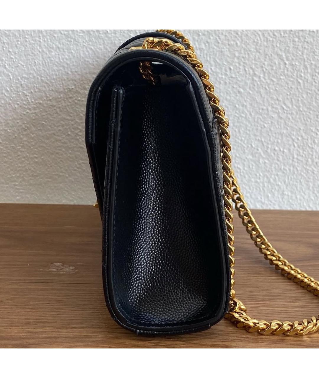 SAINT LAURENT Черная кожаная сумка через плечо, фото 6