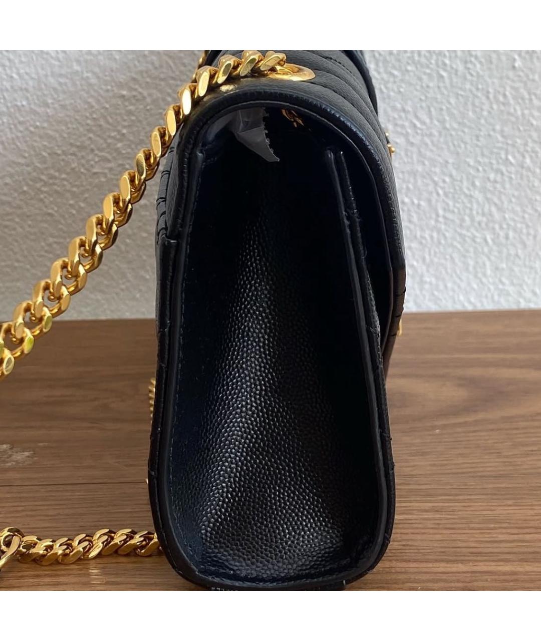 SAINT LAURENT Черная кожаная сумка через плечо, фото 5