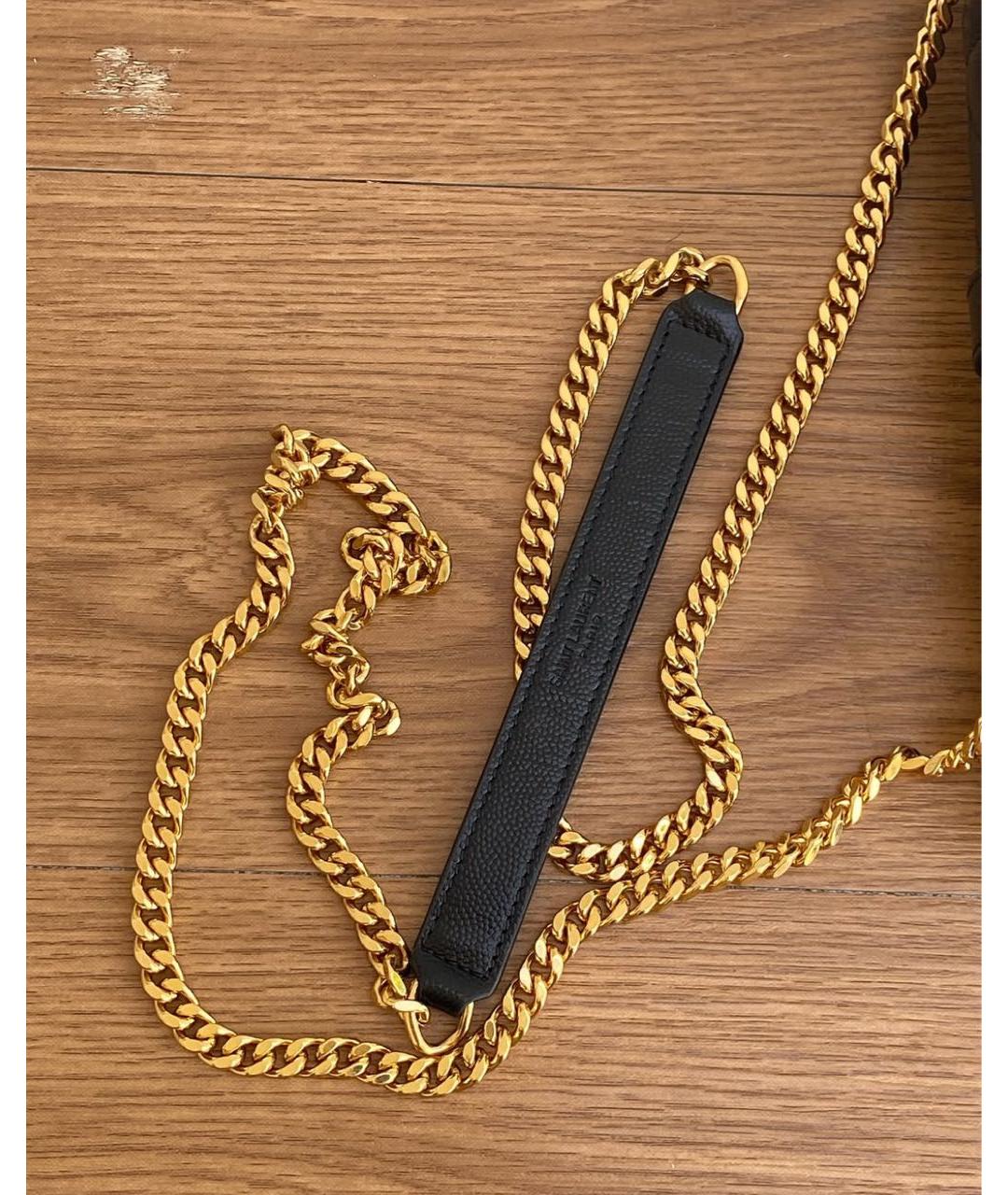 SAINT LAURENT Черная кожаная сумка через плечо, фото 2