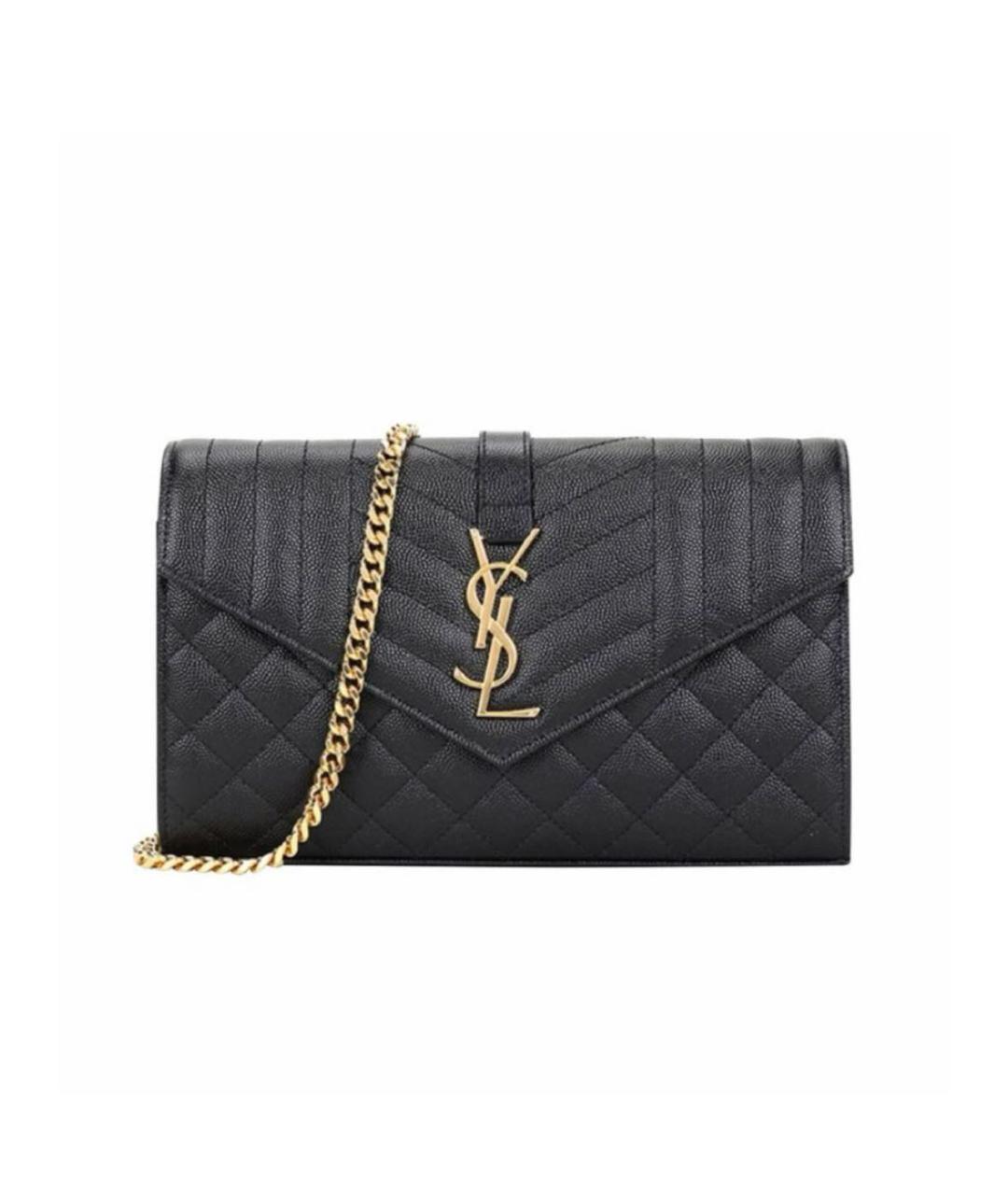 SAINT LAURENT Черная кожаная сумка через плечо, фото 7