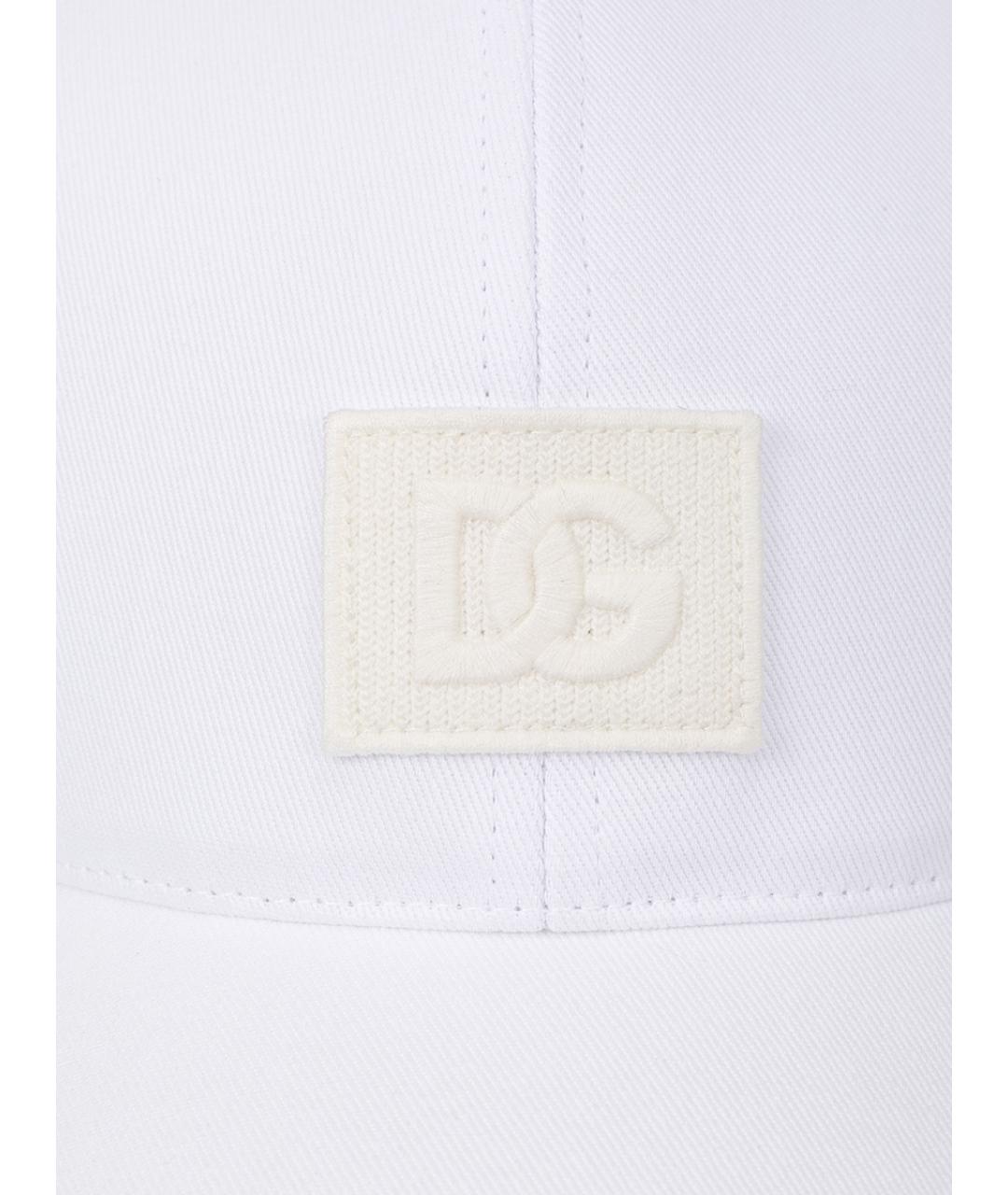 DOLCE&GABBANA Белая хлопковая кепка/бейсболка, фото 3