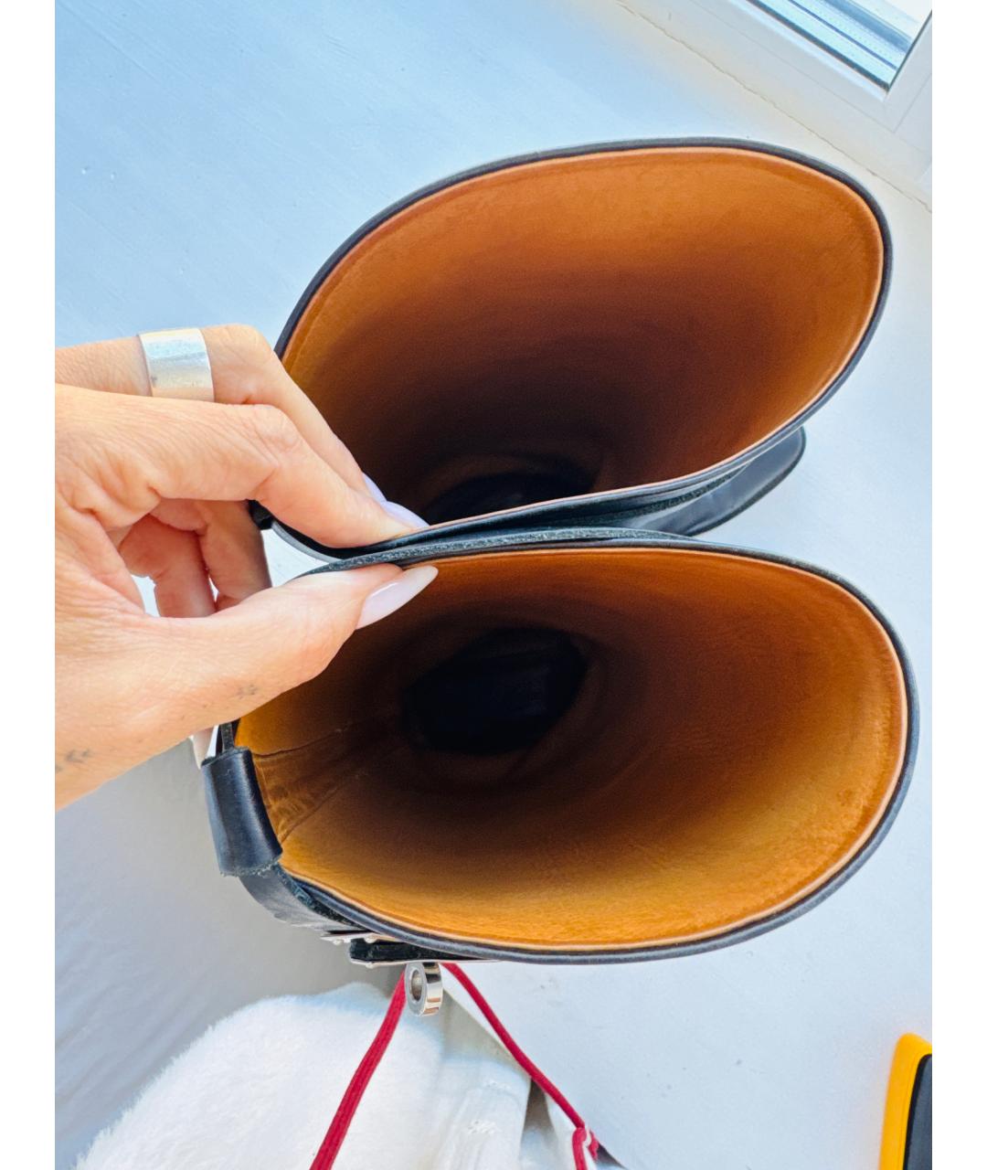 HERMES Черные кожаные сапоги, фото 4