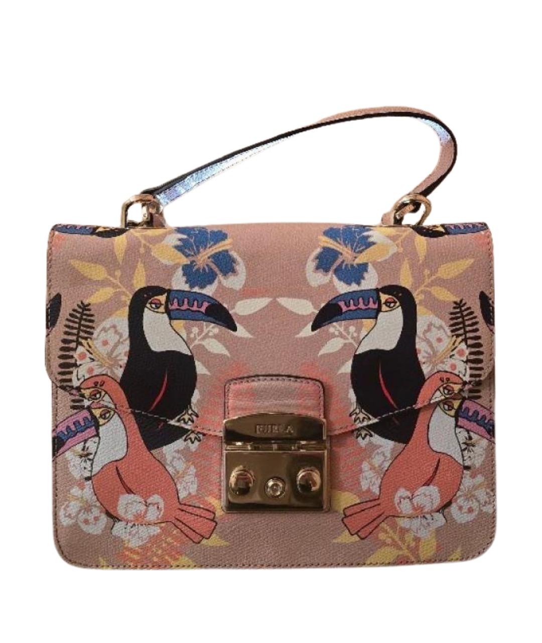 FURLA Розовая кожаная сумка через плечо, фото 1